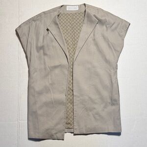 FABIANA FILIPPI Women's Taupe Open-Front Long Line Textured Jacket‎ Minimal  SM